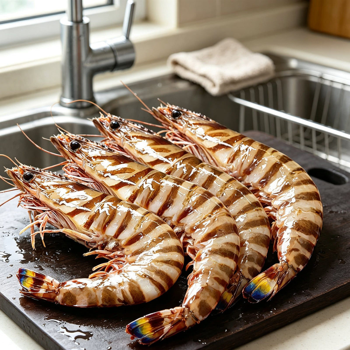 Fresh Jumbo Tiger Prawns for Grilling
